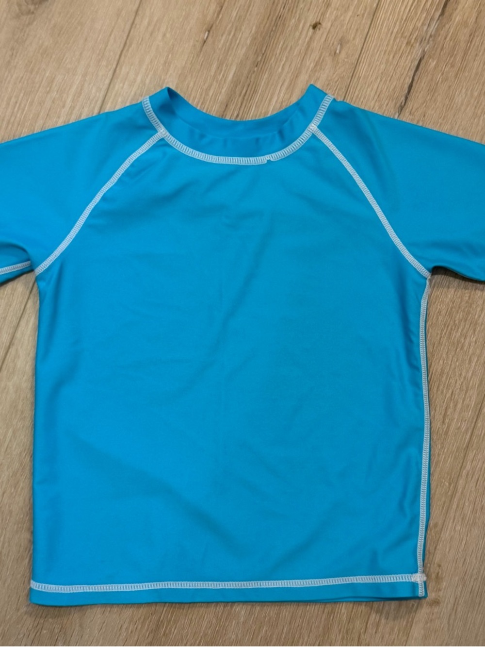 Kids Short Sleeve Swim Shirt Rashguard - 4T - Turquoise Blue